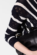 Contrasting Striped Crochet Sweater - Loretta