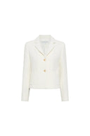 Plain Tweed Suit Jacket - Tahiti