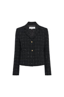 GD Checked tweed suit jacket - TIANA - Black
