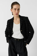 GD Checked tweed suit jacket - TIANA - Black