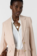 GD Linen mix suit jacket - TAZIA - Nude