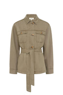GD Safari jacket in lyocell and linen - TALITHA - Khaki Green