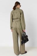 GD Safari jacket in lyocell and linen - TALITHA - Khaki Green