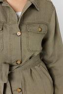 GD Safari jacket in lyocell and linen - TALITHA - Khaki Green