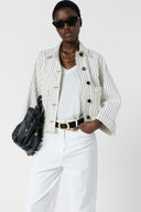 GD Striped denim jacket - TAMEA - Ecru