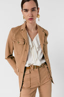 GD Floral denim safari jacket - TENA - Nude