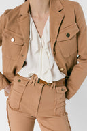 GD Floral denim safari jacket - TENA - Nude