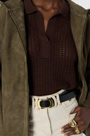Short Hooded Coat In Suede - Tassya