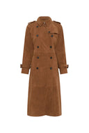 Judy suede leather trench coat
