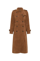 Judy suede leather trench coat