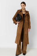 Judy suede leather trench coat