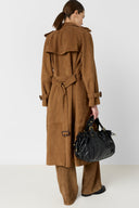 Judy suede leather trench coat