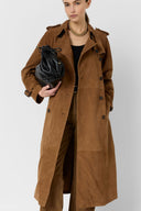 Judy suede leather trench coat