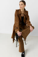 Judy suede leather trench coat