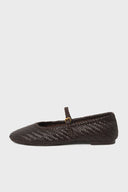 Woven leather ballerina - OLIVIA - Brown