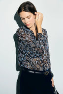 Floral muslin shirt - LINDA - Black