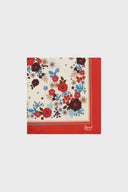 Floral silk square scarf - SIENA - Ecru