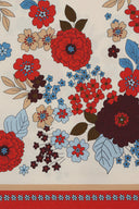 Floral silk square scarf - SIENA - Ecru