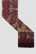 Printed scarf in wool and modal - SOLANE - Pink