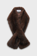 Faux fur scarf - SOPHIE - Brown