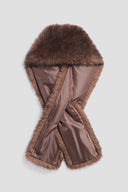 Faux fur scarf - SOPHIE - Brown