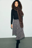 Bicolored printed pleated skirt - TAMMY - Black