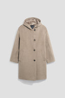 Wool and angora hooded coat - ADRA - Amber