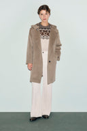 Wool and angora hooded coat - ADRA - Amber