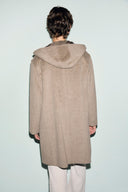 Wool and angora hooded coat - ADRA - Amber