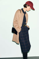 Straight reversible wool coat - ANAI - Navy