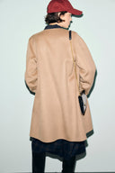 Straight reversible wool coat - ANAI - Navy