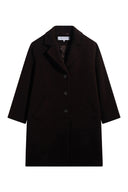 Straight coat in wool and angora - AELIS - Cinnamon
