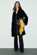 Straight coat in wool and angora - AELIS - Cinnamon