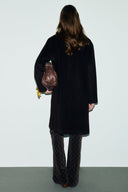 Straight coat in wool and angora - AELIS - Cinnamon