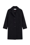 Straight coat in wool and angora - AELIS - Black