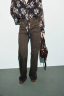 Anna Cotton-Stretch Trousers - Brown