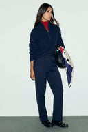 Myra Wool-Viscose Trousers - Navy