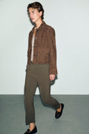 Slim pants with elasticated back - MIE - Khaki Green