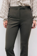 Slim pants with elasticated back - MIE - Khaki Green