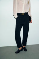 Pleated puffy pants - MILA - Black