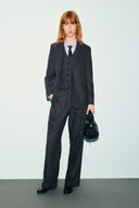 Striped flannel pants - MINI - Charcoal