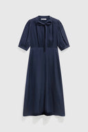 Waisted satin midi dress - CHANI - Ink