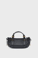 Braided Leather 12H Bag - Black