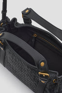 Braided Leather 12H Bag - Black