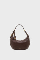 Wrinkled effect leather bag - LUNA - Brown