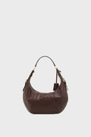 Wrinkled effect leather bag - LUNA - Brown