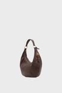 Wrinkled effect leather bag - LUNA - Brown