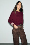 Reta Pullover BEIGE REDWINE - Bordeaux