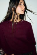 Reta Pullover BEIGE REDWINE - Bordeaux