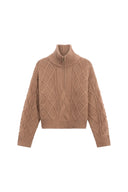 Cable wooltruck neck sweater - ROXY - Beige